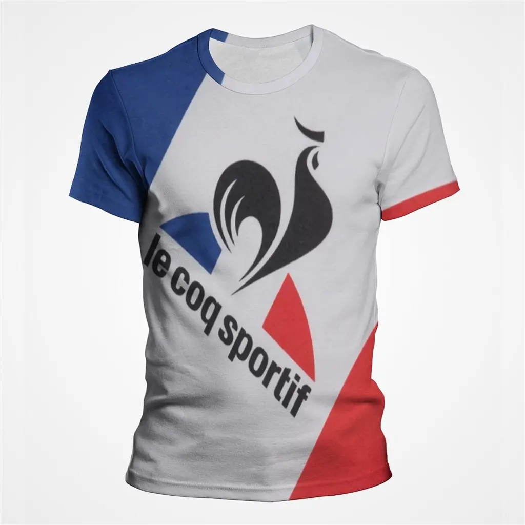 Áo Thun Le coq sportif, Dành Cho Nam Giới, Thời Trang Đường Phố Thường Ngày Phong Cách Mùa Hè, Thời Trang Hip Hop, In 3D, Áo Thun, Áo ngắn Tay Áo, SPORTIFS, Dành Cho Nam Giới áo  hình  tổ  quốc  việt  nam