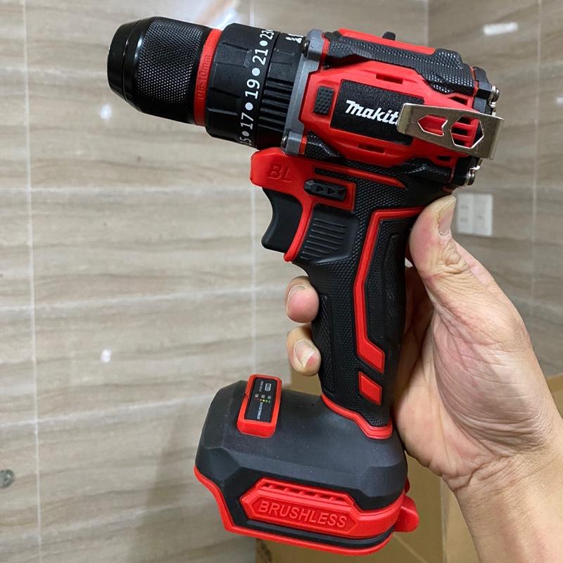 Thân Máy Khoan pin 10mm chân pin phổ thông MKT Có miếng INOX , MÓC CÀI không chổi than đầu kẹp autulock