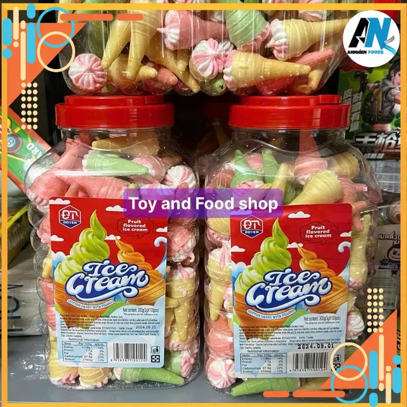 Kẹo dẻo hình cây kem ốc quế( sỉ hộp 100 cái) Snack Ăn Vặt Food Candy