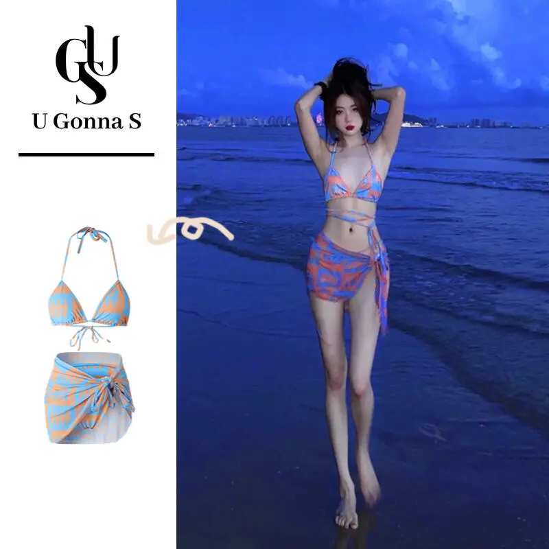 U Gonna S Summer Woman Praia Swimwear Beachwear Swimming Sleeveless Sexy Swim Suit 3 Piece High Waisted Shorts Bikini With Bra Pad Simple Fashion Sport Korean Designed Elegant Solid Color Elastic 2023 Swimsuit For Conservative