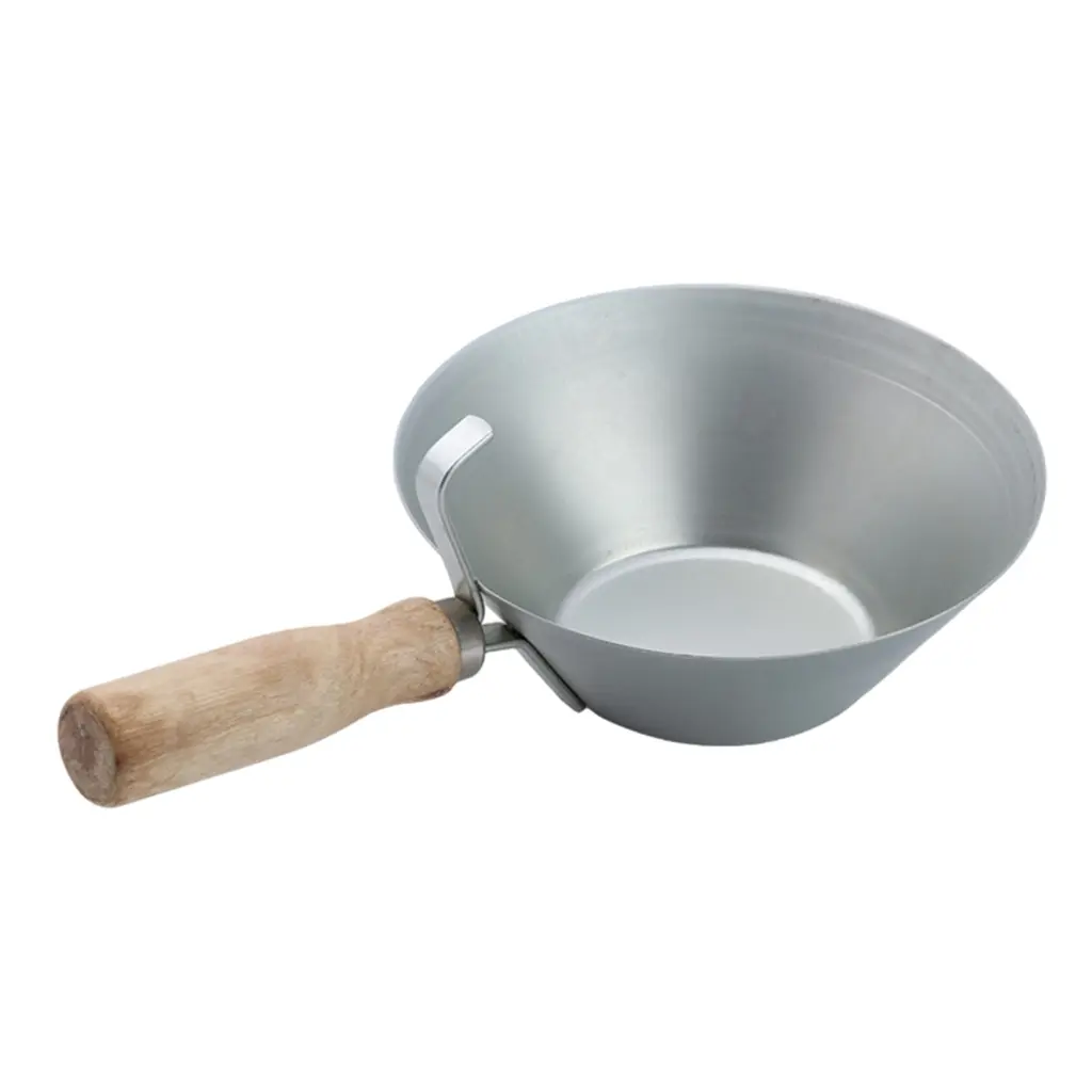 Stainless Steel Mud Pans with Wood Handle for Woodworking Mud Pans Heavy Duty