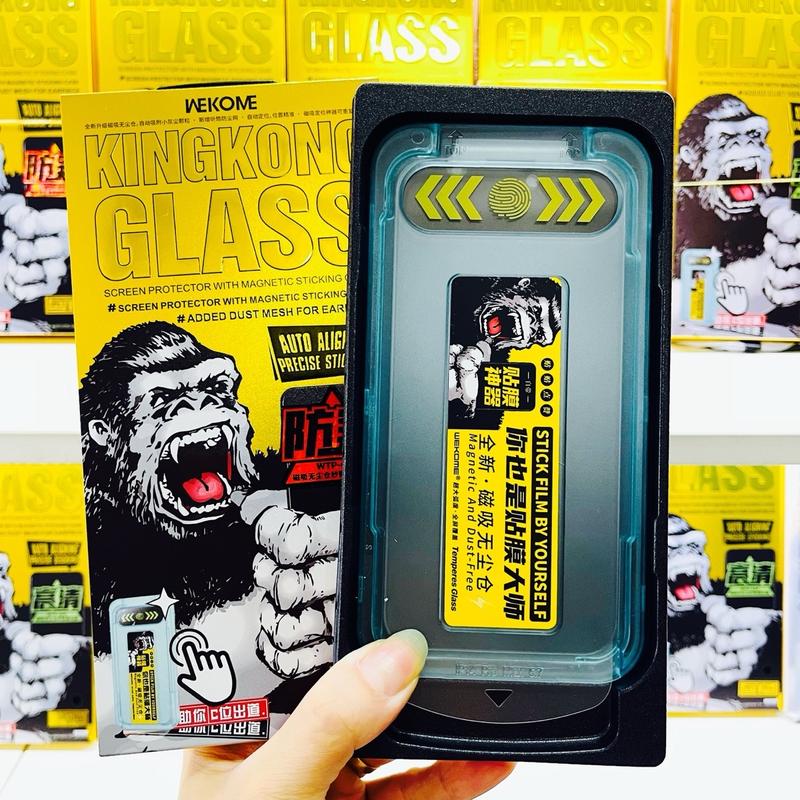 Kính Cường Lực KINGKONG WEKOME Khung Tự Dán WTP-034/057, Chống xước, chống bám nước, bảo vệ màng loa, cuong luc dienthoai