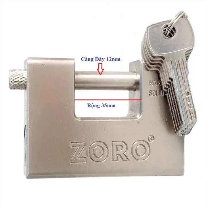 Ổ khoá cửa Cầu Ngang ZORO [MẪU MỚI] chống cắt chống đậpFreeshipkhoá chốt ngang thép không rỉ,nặng 1kg