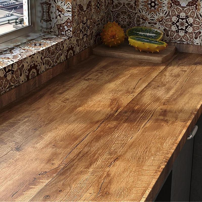 Rustic Wood Grain Pattern Stick and Peel Wallpaper (1 Roll), Self-adhesive Removable Contact Paper, Decorative Wallpaper for Living Room Bedroom 5
