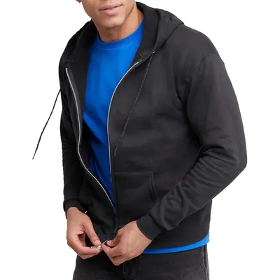 Hanes black zip up hoodie on sale