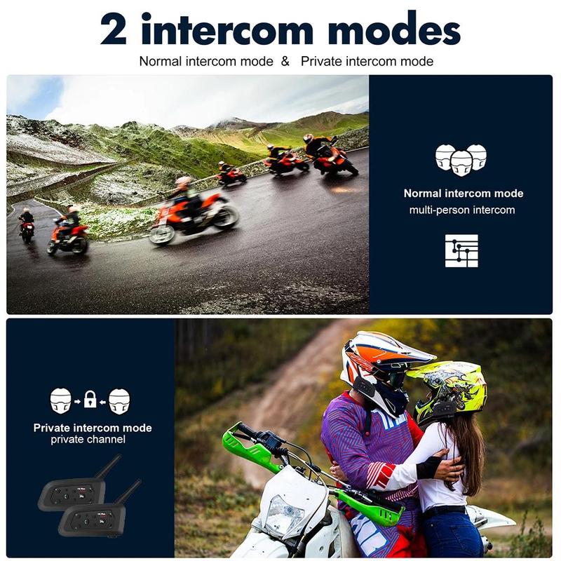 Product Introduction of Motorcycle Helmet Intercom Headset, Motorcycle Bluetooth-compatible Helmet Headset Walkie Talkies, Waterproof Full Duplex Communicator for Riders 8