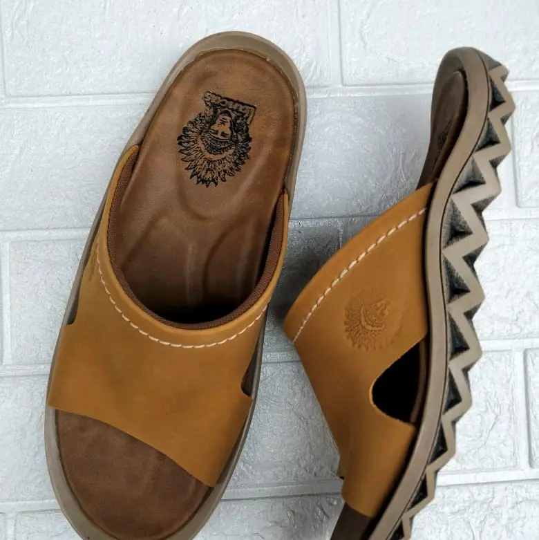 sandal pria kulit asli sole tebal Hak Datar 1
