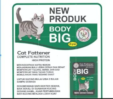 BODY BIG CAT 20gram / PENGGEMUK KUCING / VITAMIN BULU KUCING / CAT FATER POWDER / vitamin kucing  / BIG BODY / vitamin bulu kucing / Btm
