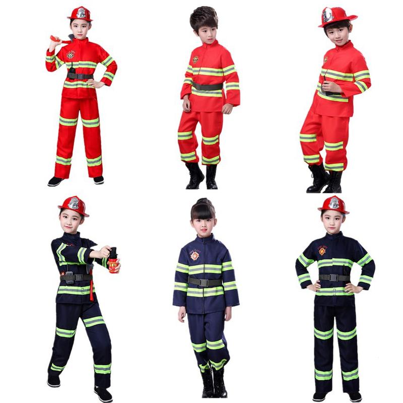 Fireman Sam Kids Halloween Christmas Cosplay Costumes for Girl Boy Carnival Party Fancy Suit Kids Firefighter uniform suit Halloween costumes Christmas costumes anime cos stage per 8