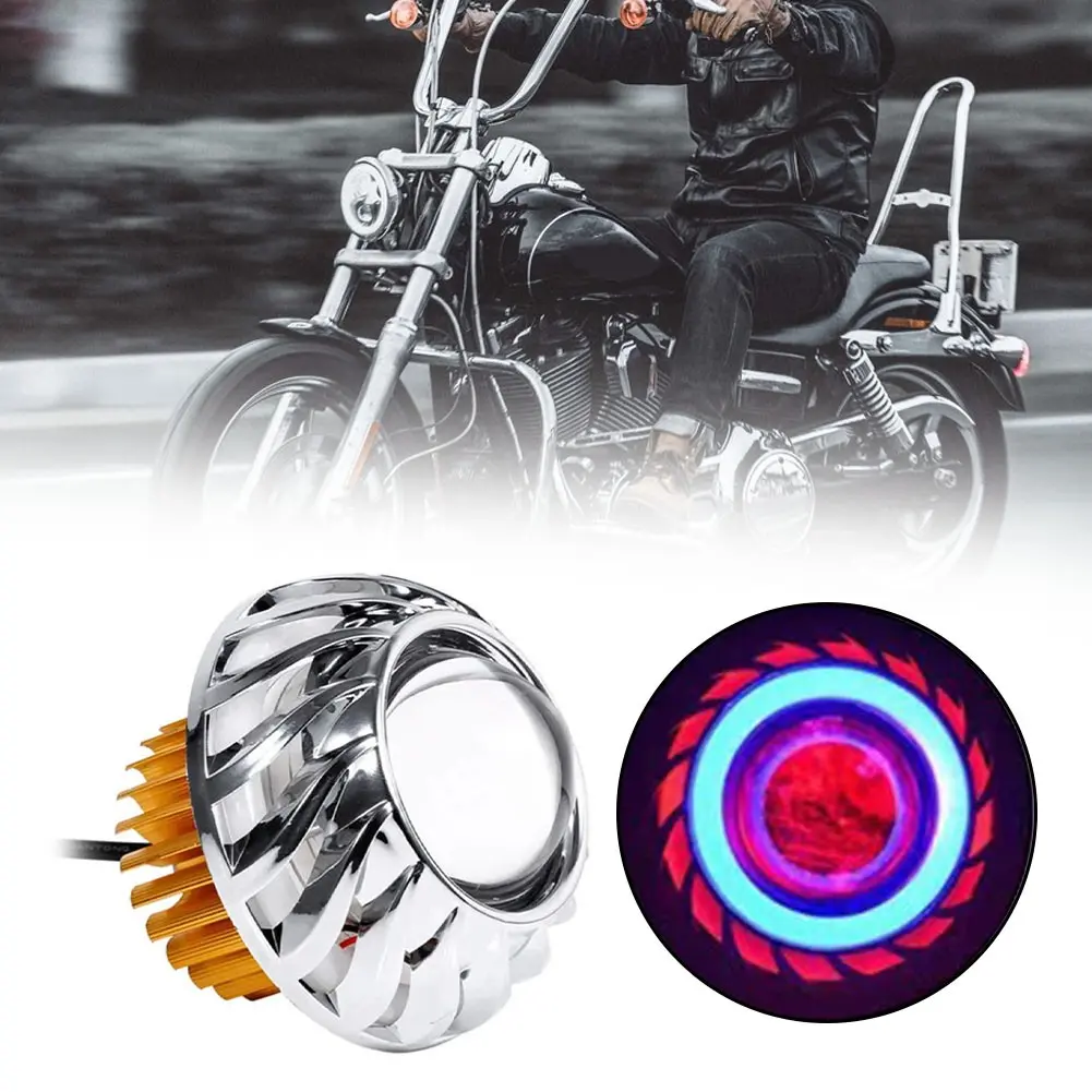Motorcycle Headlight LED Projector Lens Single Angel Devil Eye Spot Light