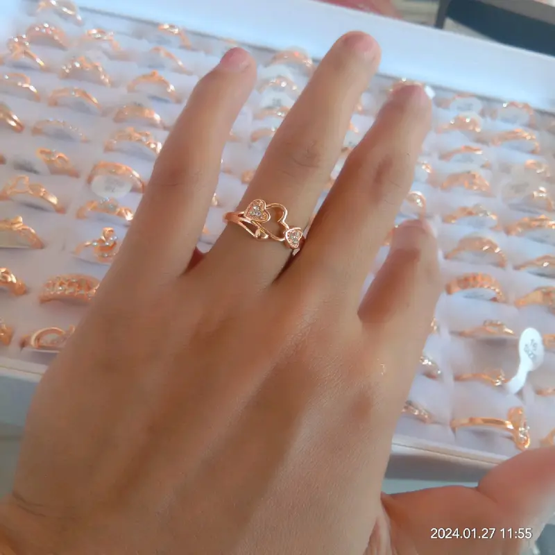 Cincin Rhodium rose gold Cantik Perempuan 4
