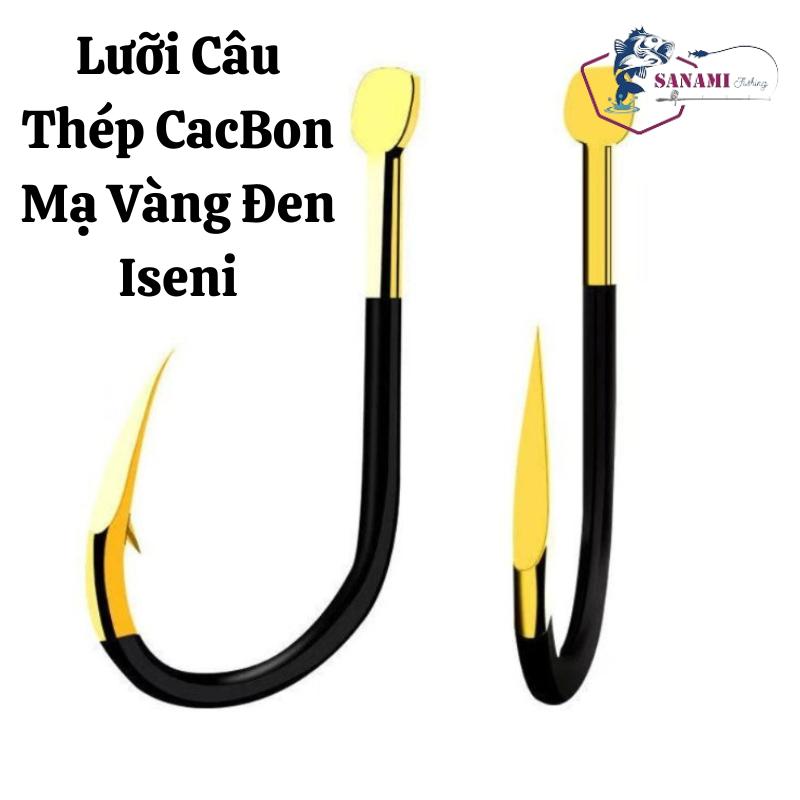 Sét 20 Lưỡi, 50 Lưỡi Câu Cá Mạ Vàng Đen Bằng Thép CacBon Có Nghạnh Iseni LC11 - Sanami Fishing