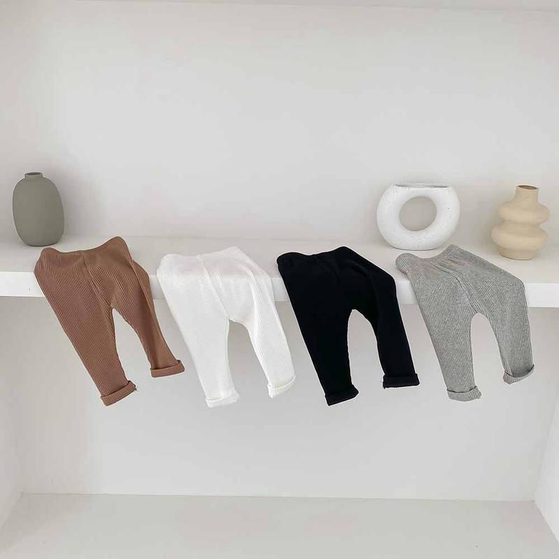 Product Introduction of Children's base pants for autumn and winter, Korean style, with fleece, long pants for boys and girls, 0-2 years old, striped, ins 2