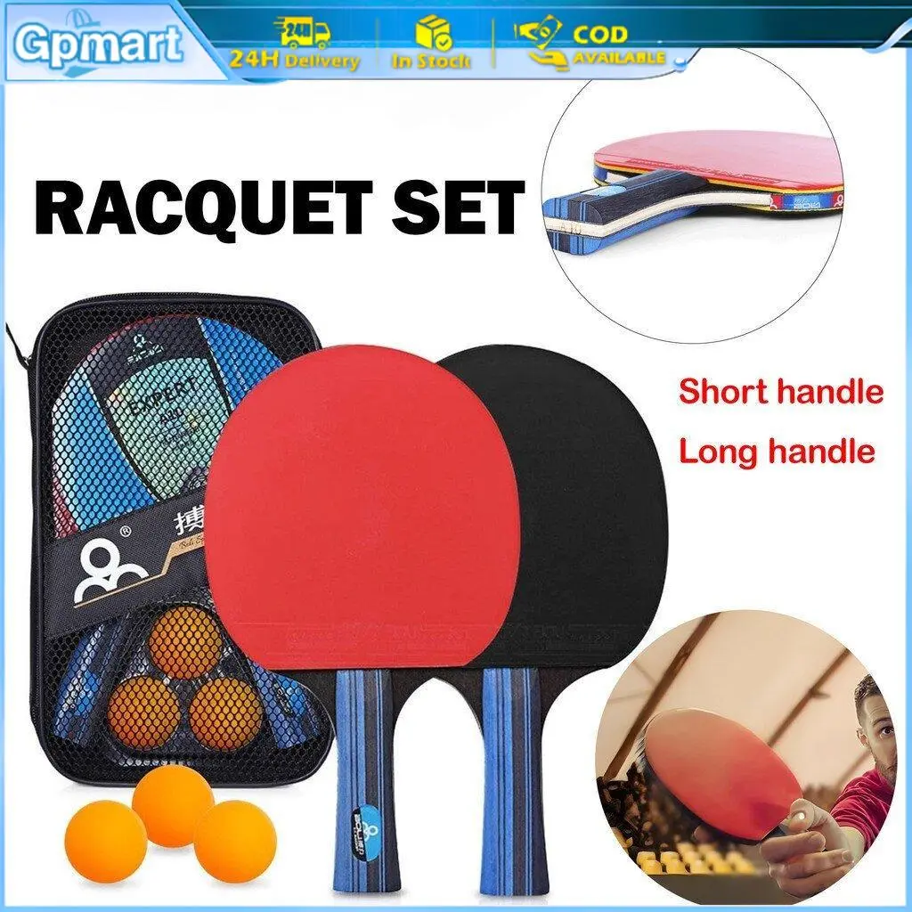 2pcs Table Tennis Racket Ping Pong Beginner Training Racket Long Handle ...