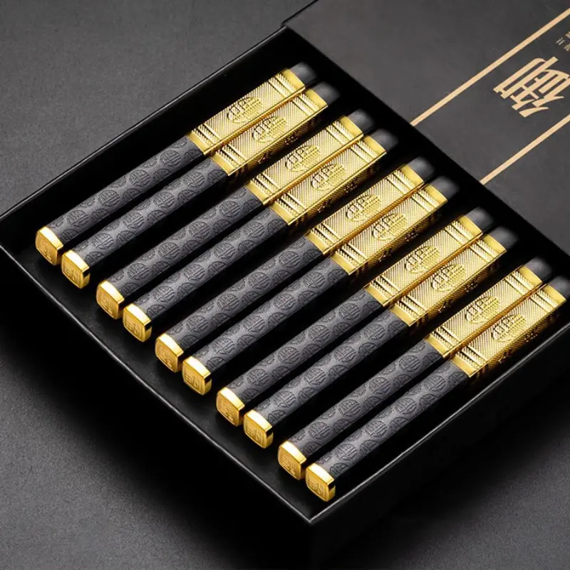 1 Pair New Alloy Chopsticks Hotel Restaurant Tableware Household Tableware