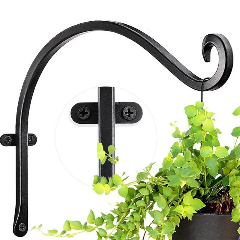 Outdoor Hanging Plant Hook, Wall Mounted Plant Hook with Screws, Durable Plant Holder Hook for Hanging Flower Basket, Garden Decor Supplies