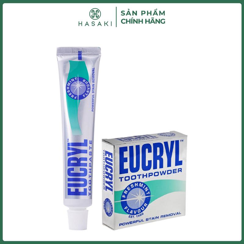 Combo Eucryl Kem Đánh Răng + Bột Làm Hỗ Trợ Trắng Răng Hương Bạc Hà | HASAKI BEAUTY Xịt Thơm Miệng Nước Súc Miệng