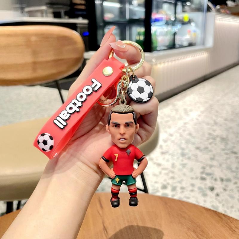 Product Introduction of Football Star Ronaldo Figure Keychain Jewelry Bag Pendent Keyring Collection Doll Car Ornaments Key Accessories Souvenirs Gifts 6