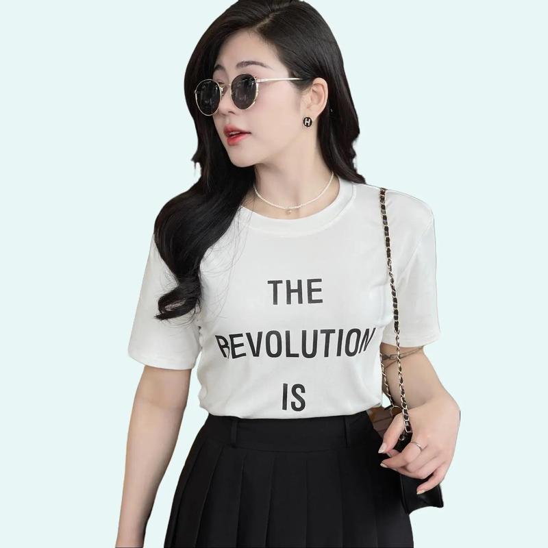  Áo phông nữ chữ FEMALE cổ tròn chất mềm mát Top Cotton Nữ Eva Lover Women 