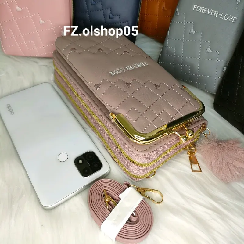 DOMPET BEHEL HP SLEMPANG / DOMPET BORDIR WANITA PREMIUM Dompet Kartu Kulit 4