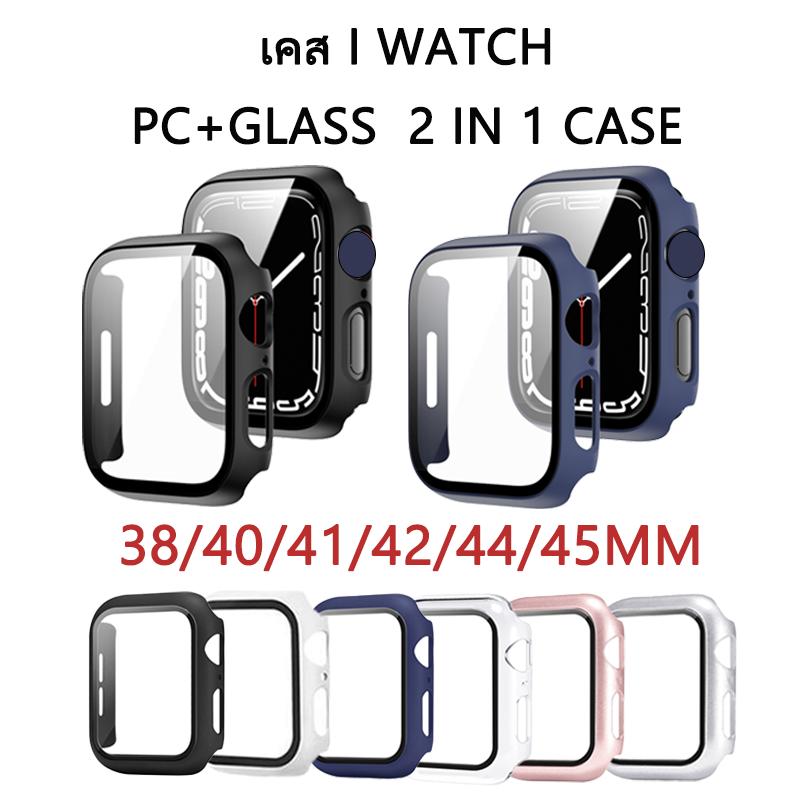 เคส i-watch ใช้กับ iWatch 10/9/8/7/6/5/4/3/2/1/SE PC+Glass case 38mm/41mm/42mm/44mm/45mm/49mm/46mm