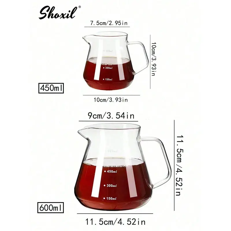 #KUP shoxil 1pc V60 Coffee Server | Heat Resistant Glass Pot | Pour Over Coffee Server | Hand Drip Pour Over Coffee Maker 7