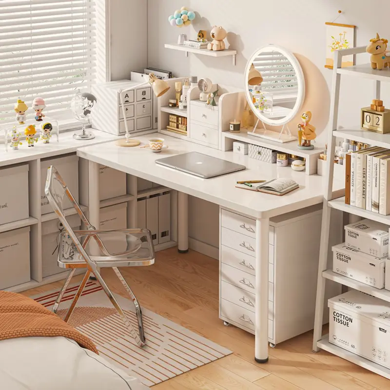 Bàn Làm Việc Đa Năng - Bàn Học Chân Tròn Gỗ MDF Cao Cấp Dày 1,5cm Decor Phòng 6