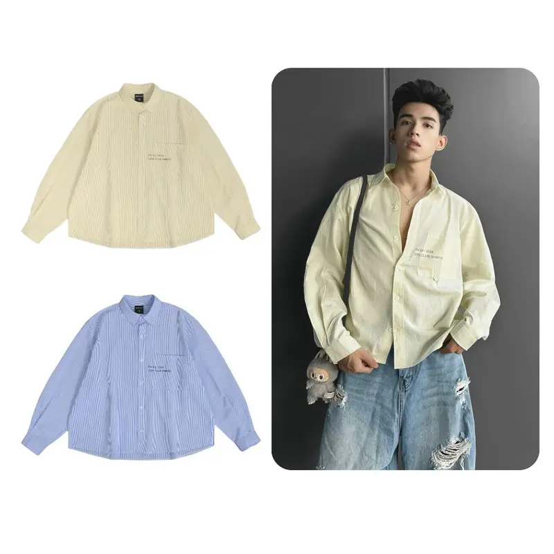 Áo sơ mi dài tay League ODIN CLUB, Áo sơ mi form boxy chất liệu oxford, Local Brand ODIN CLUB Nam Menswear Vàng Shirt 0