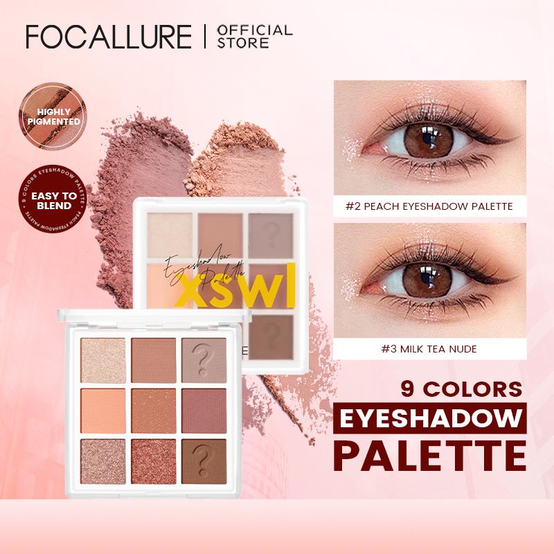 【COD Focallure Bảng phấn mắt 9 màu chống thấm nước dễ sử dụng lâu trôi lên màu tự nhiên
