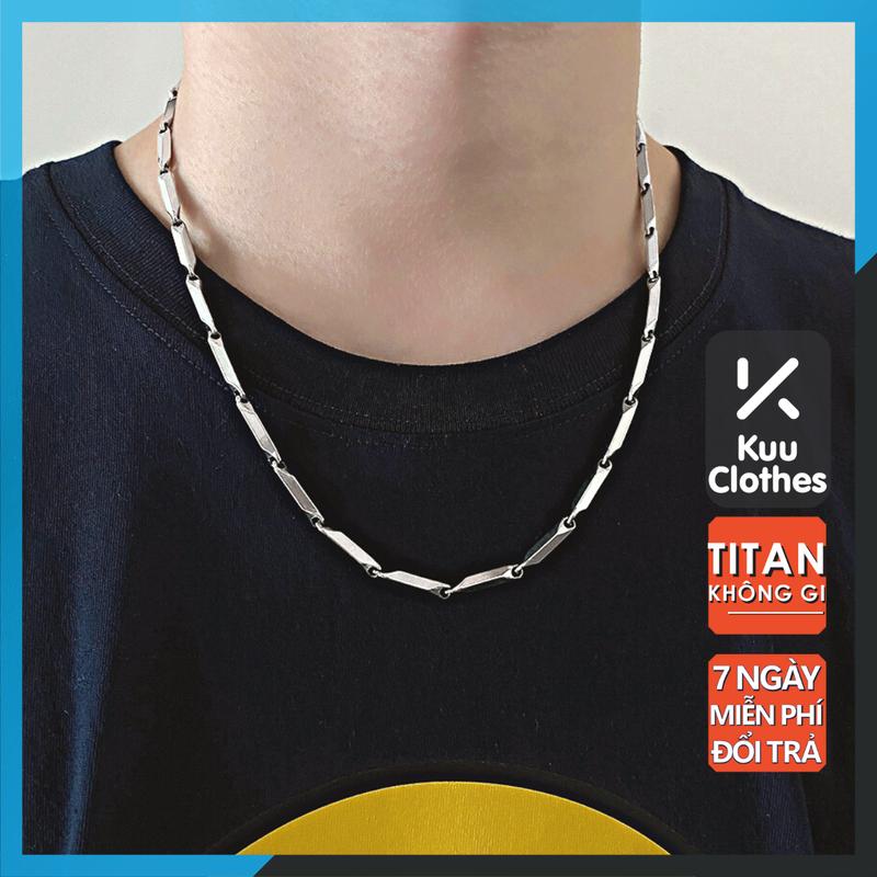Vòng cổ nam nữ titan không gỉ Xích Trơn KuuClothes dạng chuỗi xích - Vòng Cổ Xích Trơn