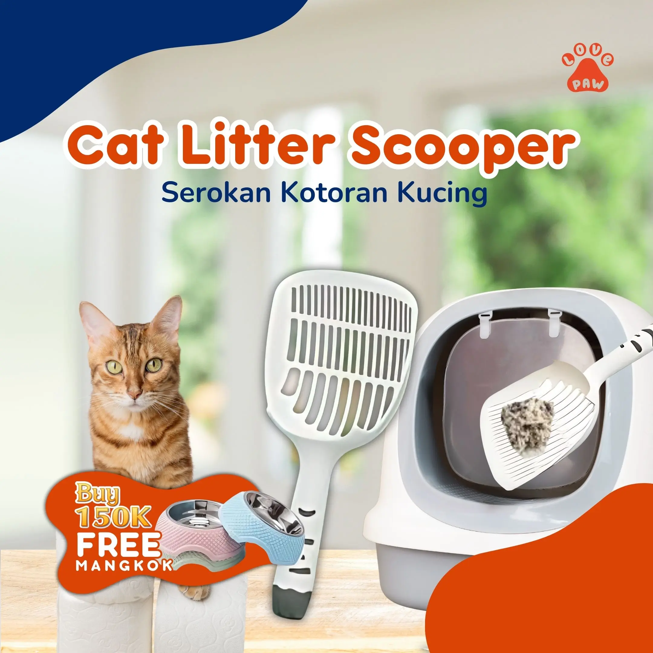 Cat Litter Scooper - Serokan Pasir Pengangkat Kotoran Kucing - Alat Pembersih Kotoran