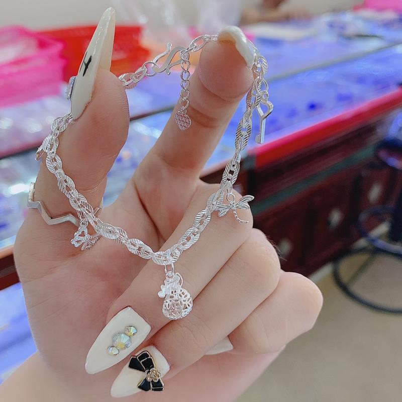 Lắc tay bạc ta treo túi tiền siêu xinh HHj bạc đẹp hải hạnh