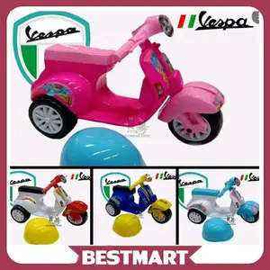 (COD) Mainan Vespa Mini Dorong Helm FD307 Bisa Di Naikain Beraneka warna Anak Motor Plastik kids toys