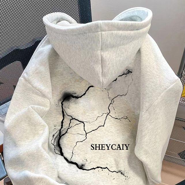 Áo Hoodie In Hình Tia Chớp, Thương Hiệu Thời Trang Mỹ, Dành Cho Nam Và Nữ, Thích Hợp Cho Học Sinh Mùa Thu, Dáng Rộng Vừa Vặn, Phong Cách Đường Phố Cao Cấp, Áo Khoác Cặp Đôi Đẹp Trai, Phong Cách Ins 2