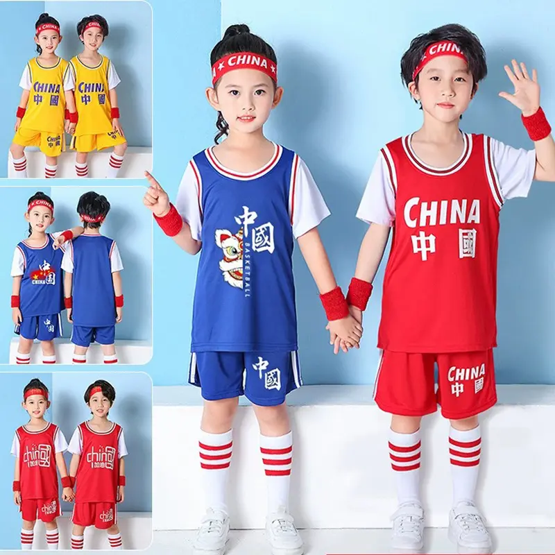 Bộ Đồ Thể Thao Giả Bóng Rổ, Hai Mảnh, Trang Phục Biểu Diễn Ngày Trẻ Em Mẫu Giáo, Dành Cho Bé Trai Và Bé Gái, Nhanh Khô, Thích Hợp Cho Bé Tập Luyện