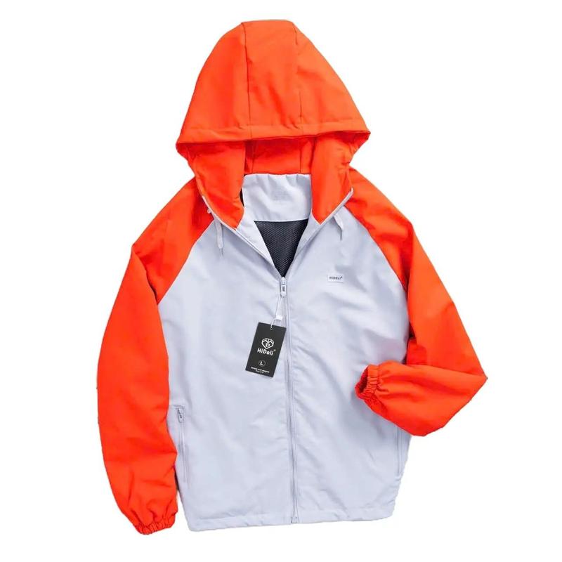 [G3]Áo khoác gió Nam Nữ - bên trong lót lưới,bên ngoài tráng bạc chống nước, mũ liền Menswear Tay Dài 2