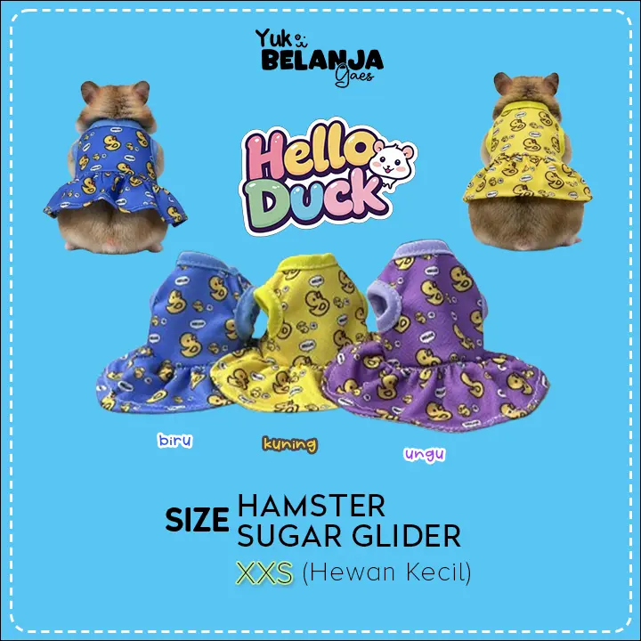 Baju Sugar Glider / Hamster Dress Hello Duck Untuk Hewan Kecil | Yuk Belanja Gaes!