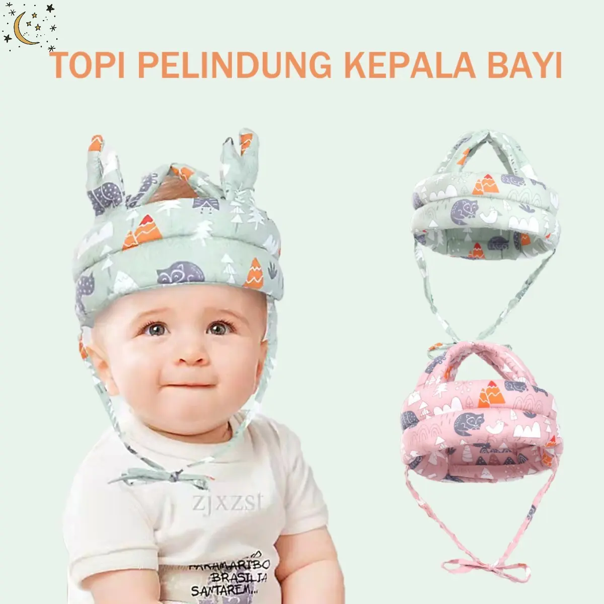 Topi Pelindung Kepala Bayi Anti Jatuh Bantal Helm Safety untuk Belajar Jalan - Lembut Nyaman Ringan untuk Bayi 6-24 Bulan