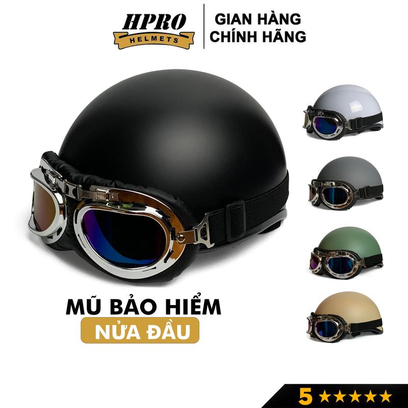  Mũ bảo hiểm nửa đầu Sundy Helmet nhiều màu sắc thời trang cá tính kèm kính UV phi công Freesize  55-59cm  m ũ bao hiem mubaohiem cute nón bảo hiểm phi hành gia 