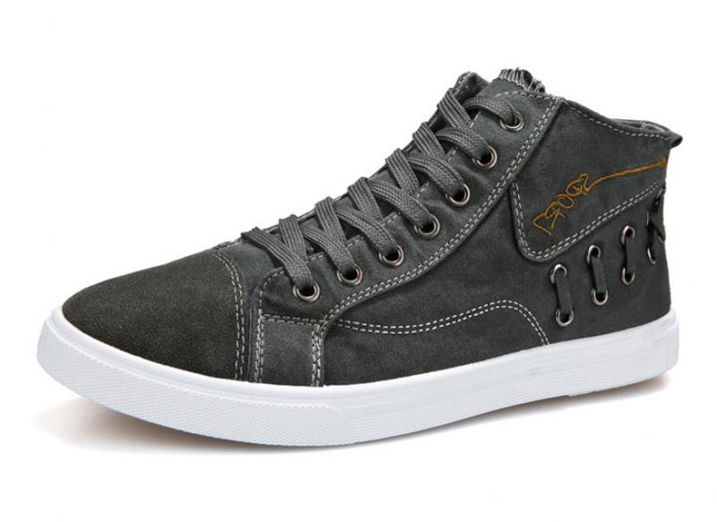 Product Introduction of Men's Canvas Shoes Vintage Fashion Spring and Autumn Korean Style Trendy High Top Denim Casual Shoes 3