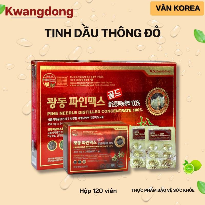 V14.[ Hộp 120 viên ] Tinh Dầu Thông Đỏ Kangdong Hàn Quốc - Hỗ Trợ Bổ Sung Sức Khỏe