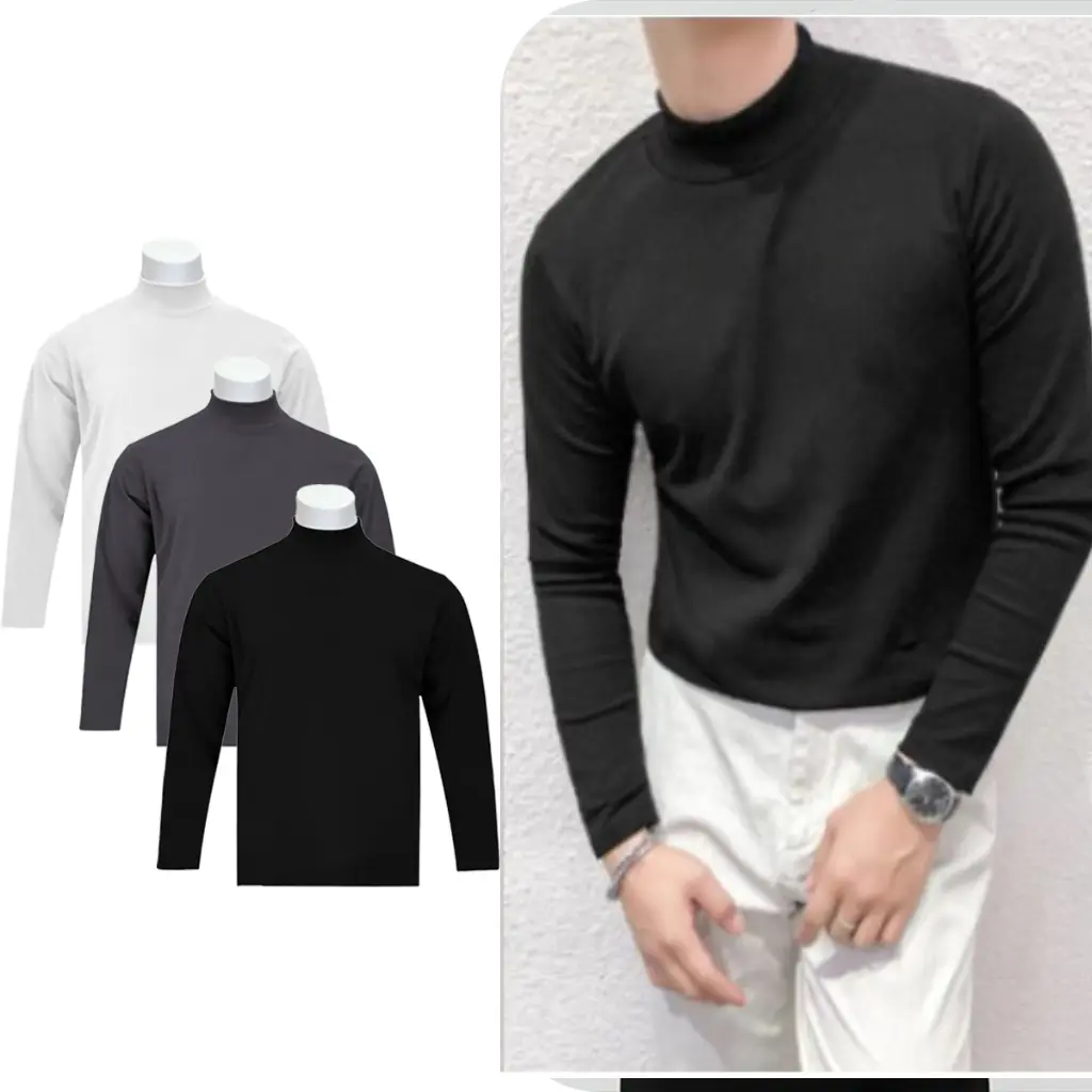 Áo Giữ Nhiệt Nam Cổ 3 Phân Co Dãn 4 Chiều (1) Dài Tay Nam Nữ, Thu Đông Giữ Ấm Thể Thao Tập Gym - Sport Top Thun