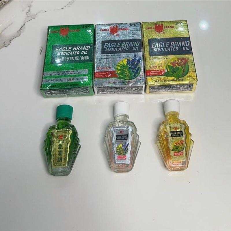 Dầu gió Xanh Trắng Vàng Con Ó Mini 3ml / Eagle Brand / Hàng Nội địa Singapore 0