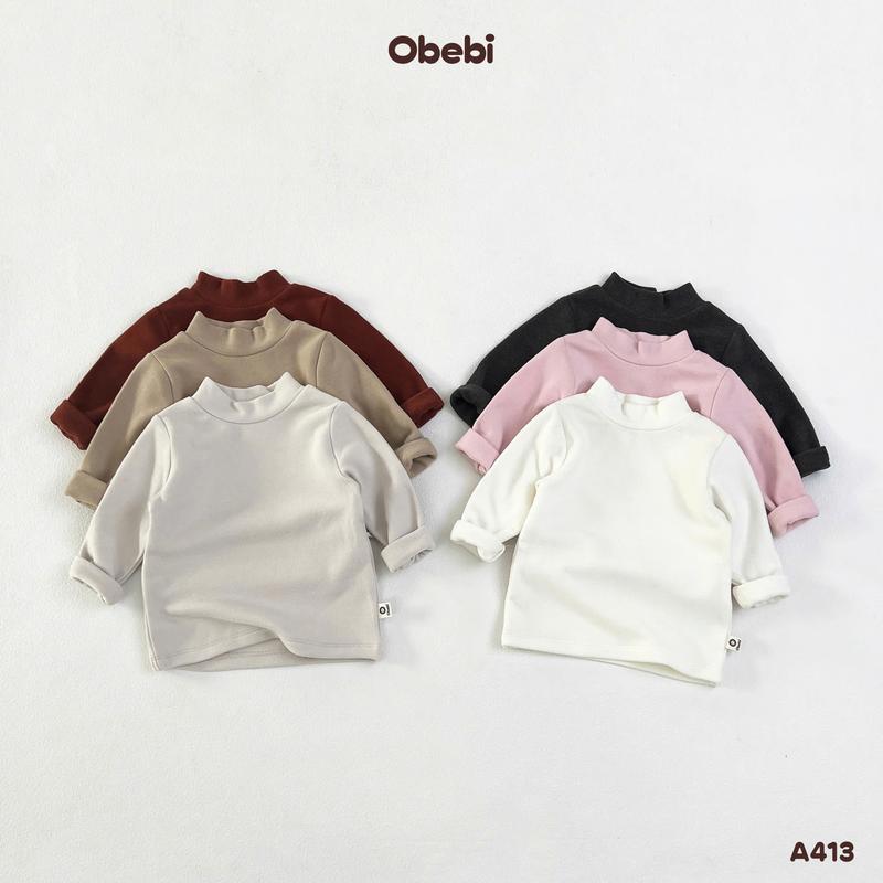 A413.1 Áo Nỉ Giữ Nhiệt Cổ Cao Thời Trang Thu Đông Cho Bé Obebi