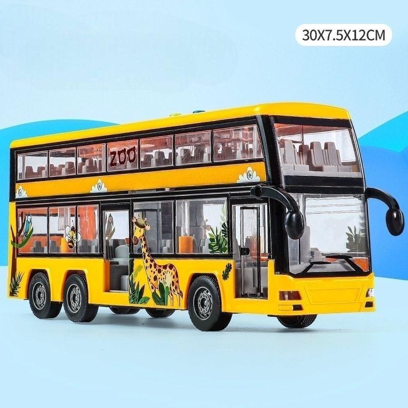 Xe buýt - Khách  2 tầng chạy bằng pin có nhạc - Đồ chơi trẻ em, Có đèn Led , đồ chơi ( Tặng Kèm Pin) Toy xe khách