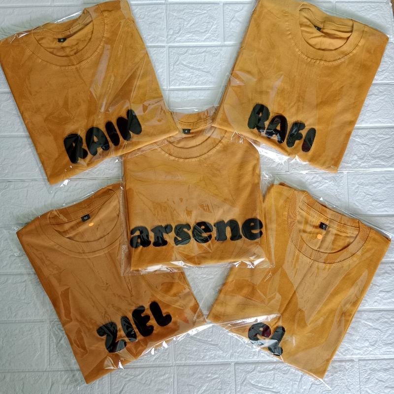 Product Introduction of kaos nama anak bahan Katun kombad adem untuk anak laki-laki dan perempuan usia 0-13 tahun lengan pendek 13