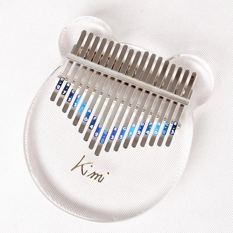 KIMI Beruang Kalimba 17 Kunci | Kimi Kalimba Akrilik Bear M10 Clear Rainbow dilengkapi Hardcase BONUS MATERI 1