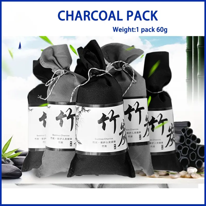 Bamboo Charcoal Bag Odor Absorber Moisture Absorber Smelly Removing Air Freshener for Closets Shoes Car Charcoal Bag Deodorization and Formaldehyde Removal Drawer Purification Household Automotive Products