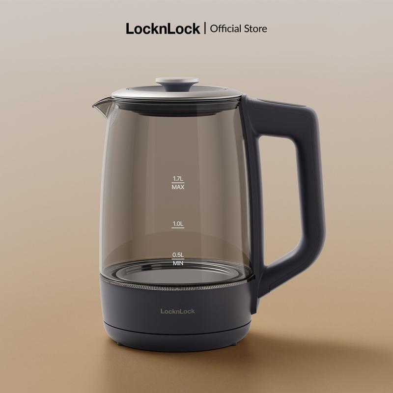 Ấm đun siêu tốc 5 mức nhiệt LocknLock Smart glow glass electric kettle 1.7L EJK276GRY