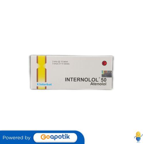 Gambar INTERNOLOL 50 MG BOX 30 TABLET dari Apotek Golden star by GoApotik Kota Administrasi Jakarta Barat Tokopedia